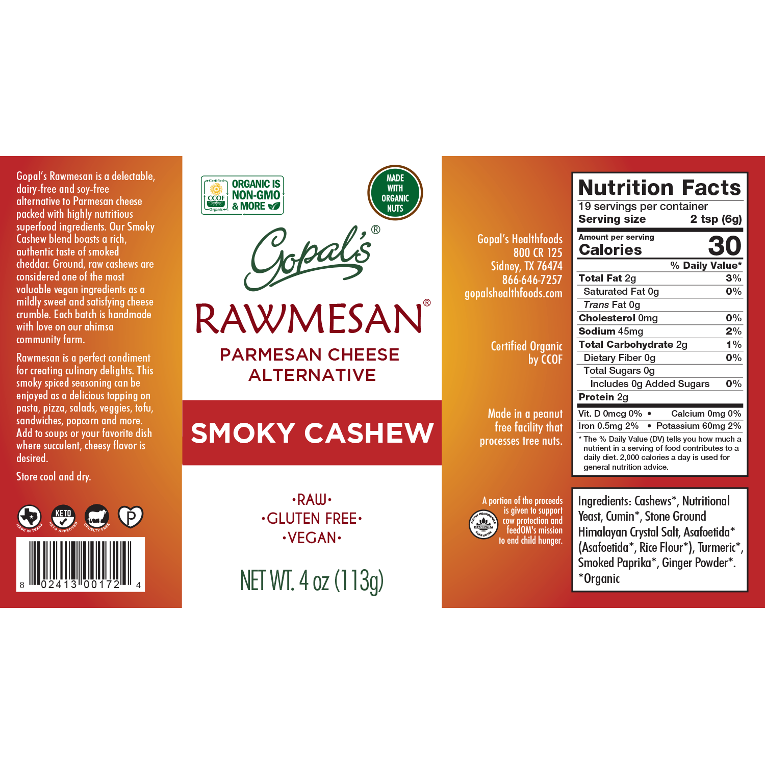 Smoky Cashew Rawmesan® 4oz