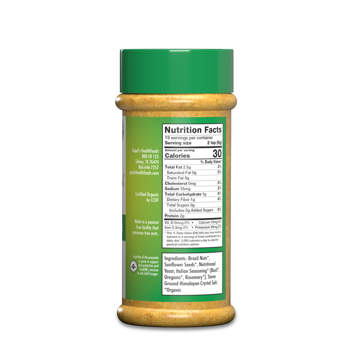 Herb & Spice Rawmesan® 4oz Gopal's Healthfoods