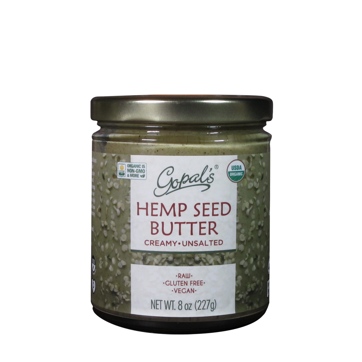 Organic Raw Hemp Seed Butter, Unsalted 8oz Gopal's Healthfoods