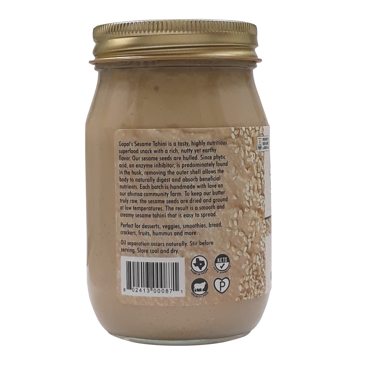 Organic Raw White Sesame Tahini 200g – Sun & Seed