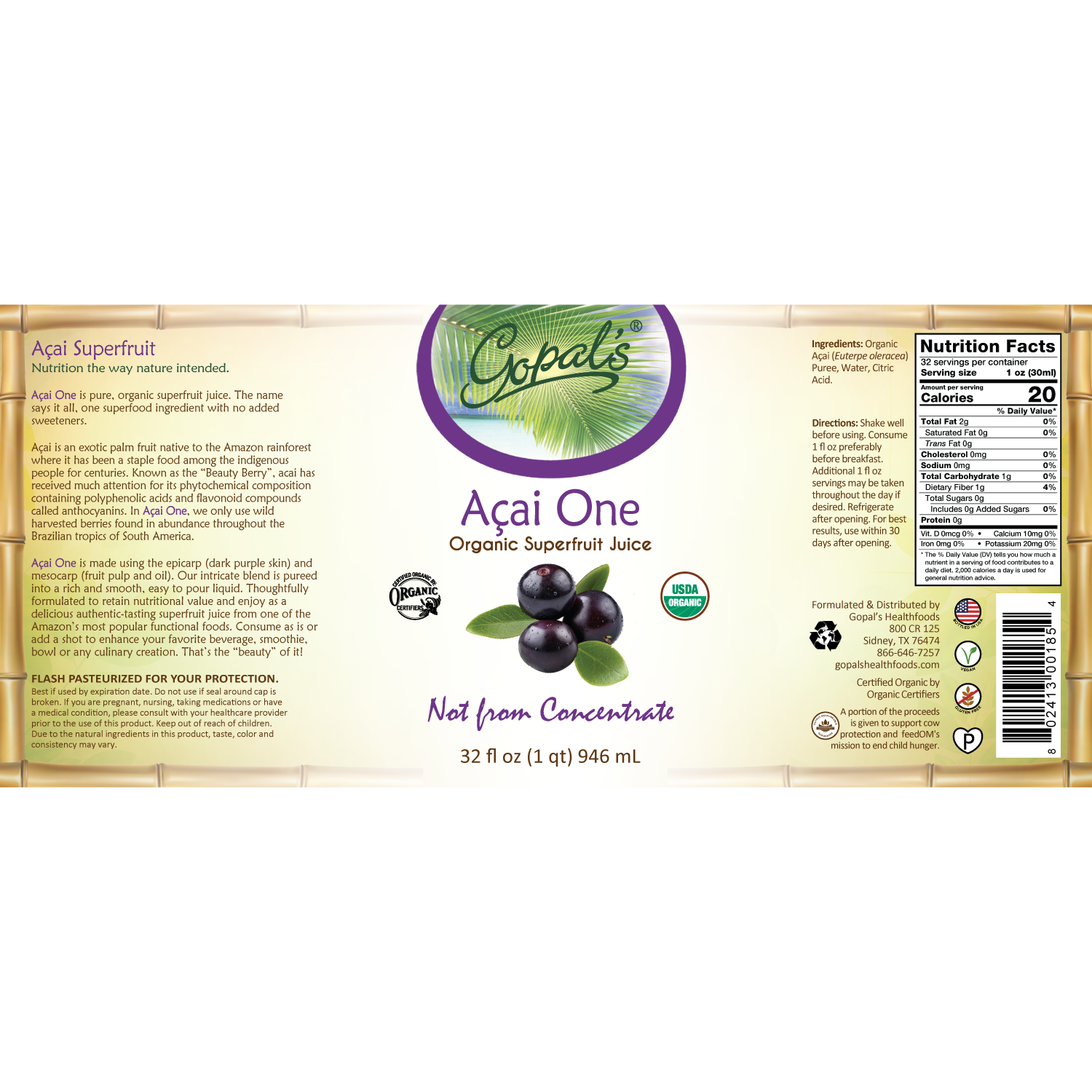 Acai One Superfruit Juice 32oz
