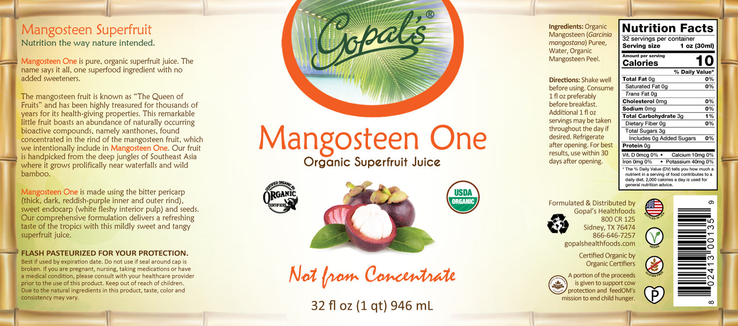 Mangosteen One Organic Superfruit Juice 32oz