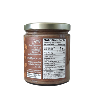 Organic Raw Sprouted Almond Butter, Unsalted 8oz